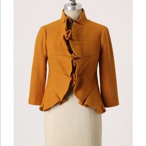 Anthropologie Tabitha Ruffle Blazer